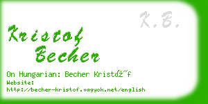 kristof becher business card